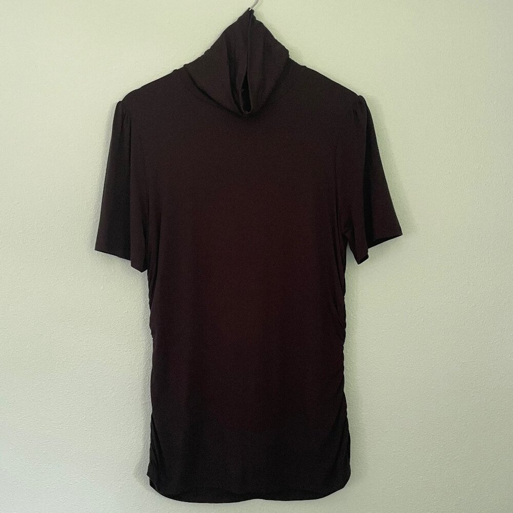 NWT - MICHAEL‎ Michael Kors, ruched sides, black pullover top  size L